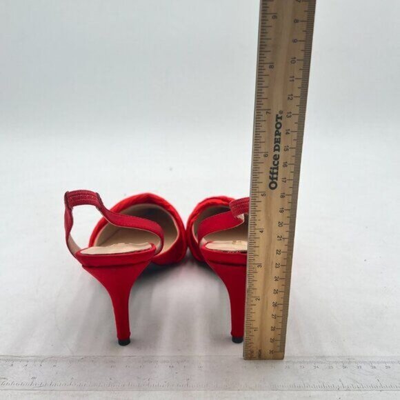 FSJ Women Classy Pointed Toe Low Kitten Heel Pumps Slingback Ankle Strap Heeled - Picture 5 of 8